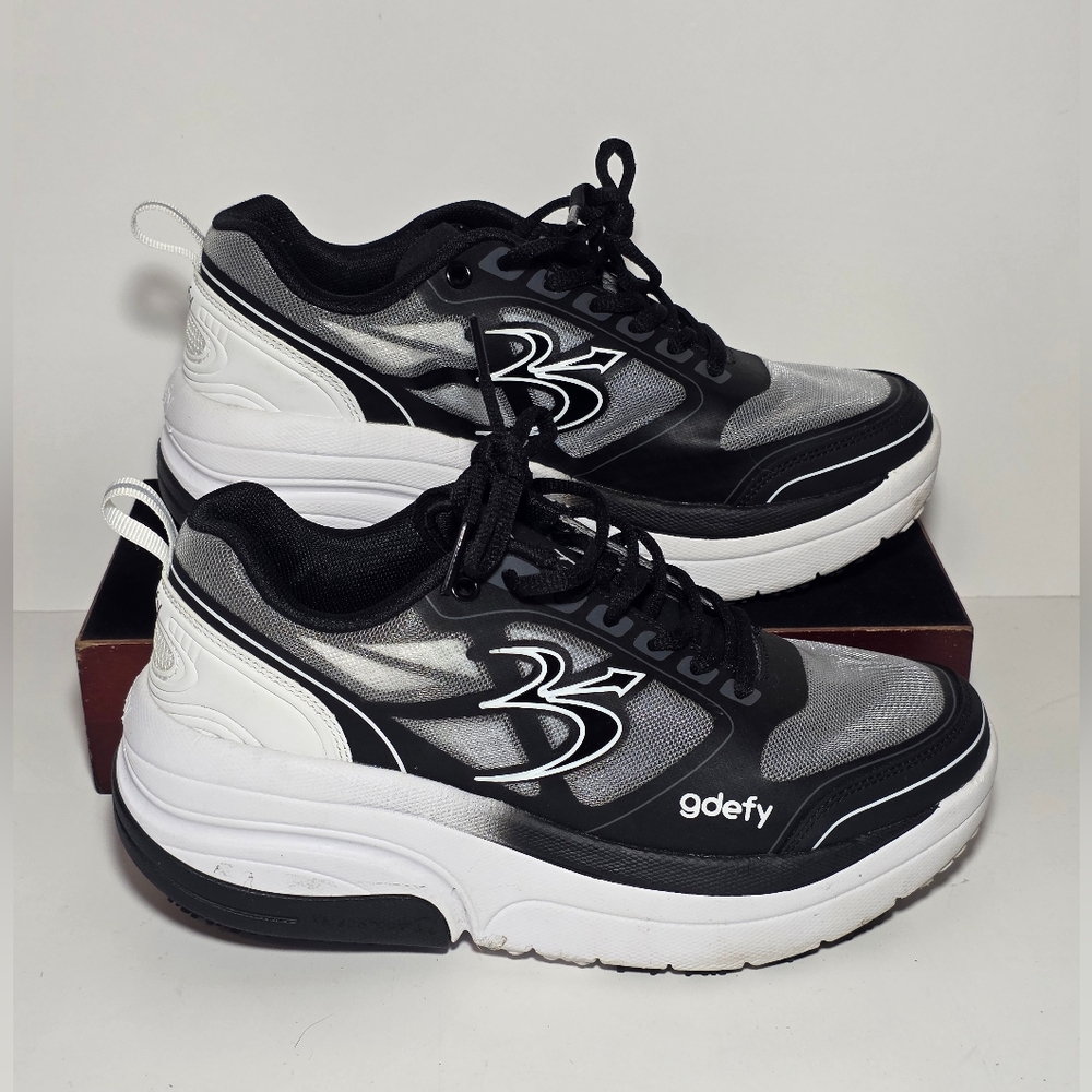 Gravity Defyer G-Defy Ion Women's Size 7 - Black/Silver Orthopedic Walking Shoes